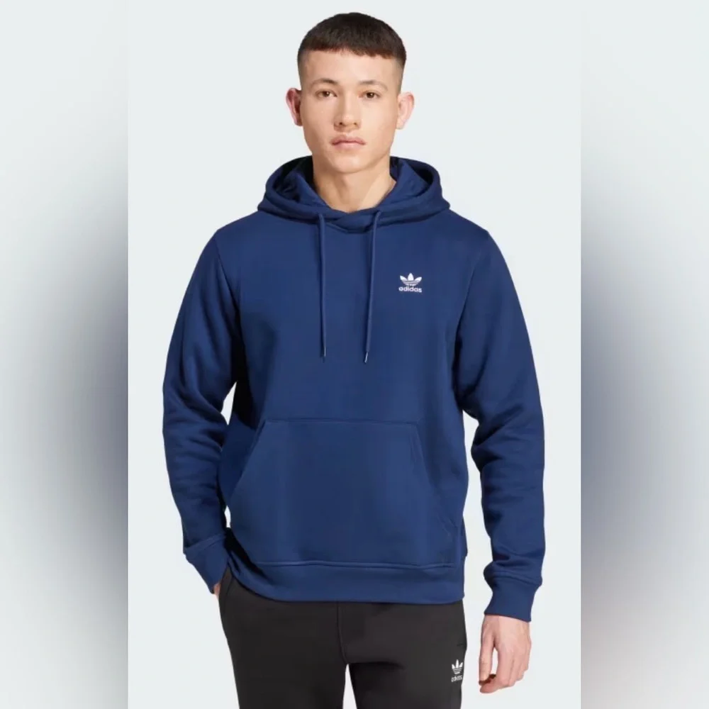 NWT [adidas] Trefoil Essentials Pullover Hoodie Hooded Sweatshirt Navy Men’s XS